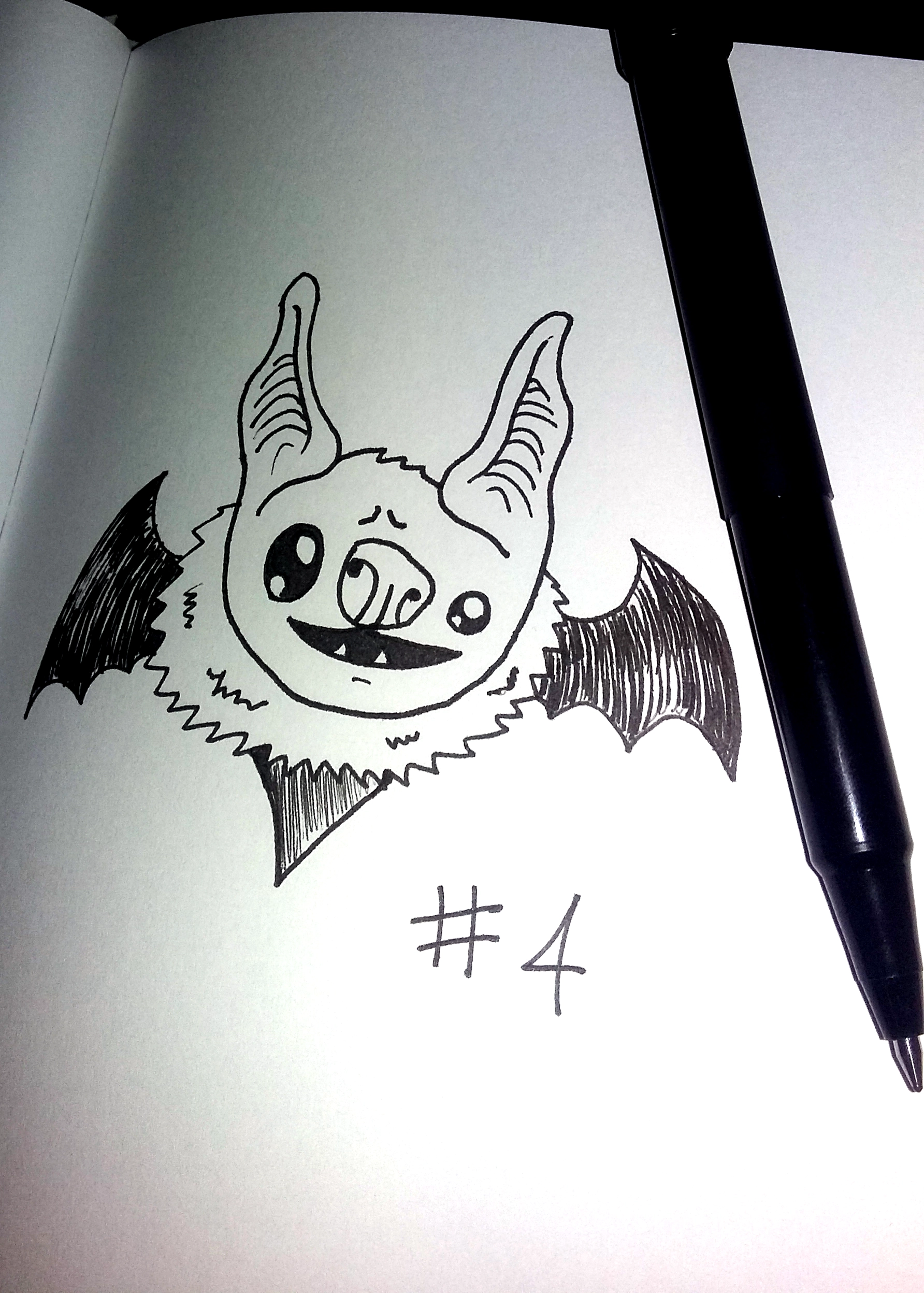 drawing of a cartoon bat