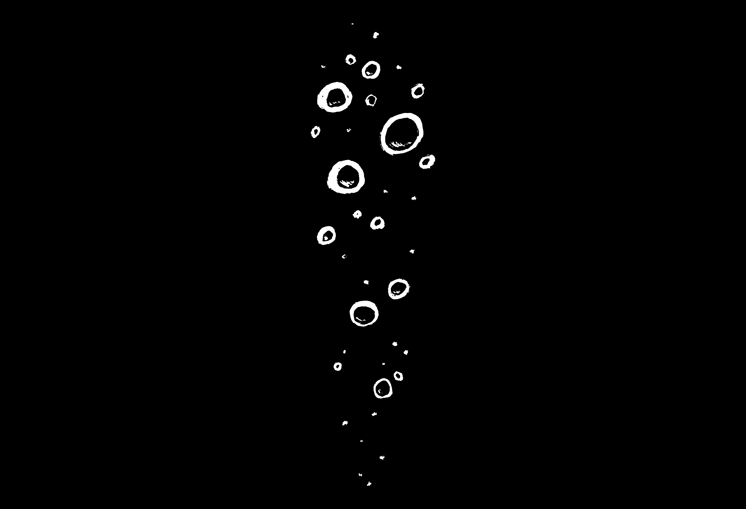 drawing of air bubbles rising