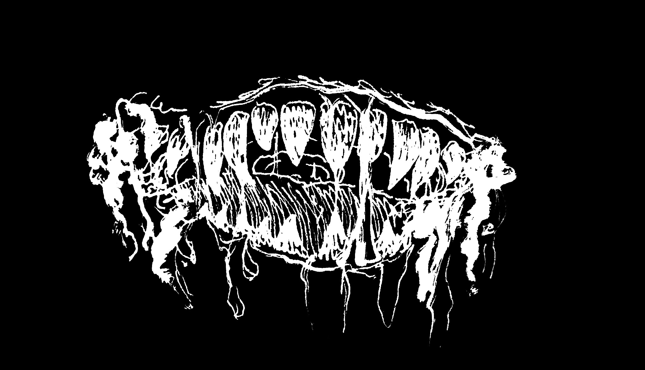 drawing of a toothy, frothy mouth