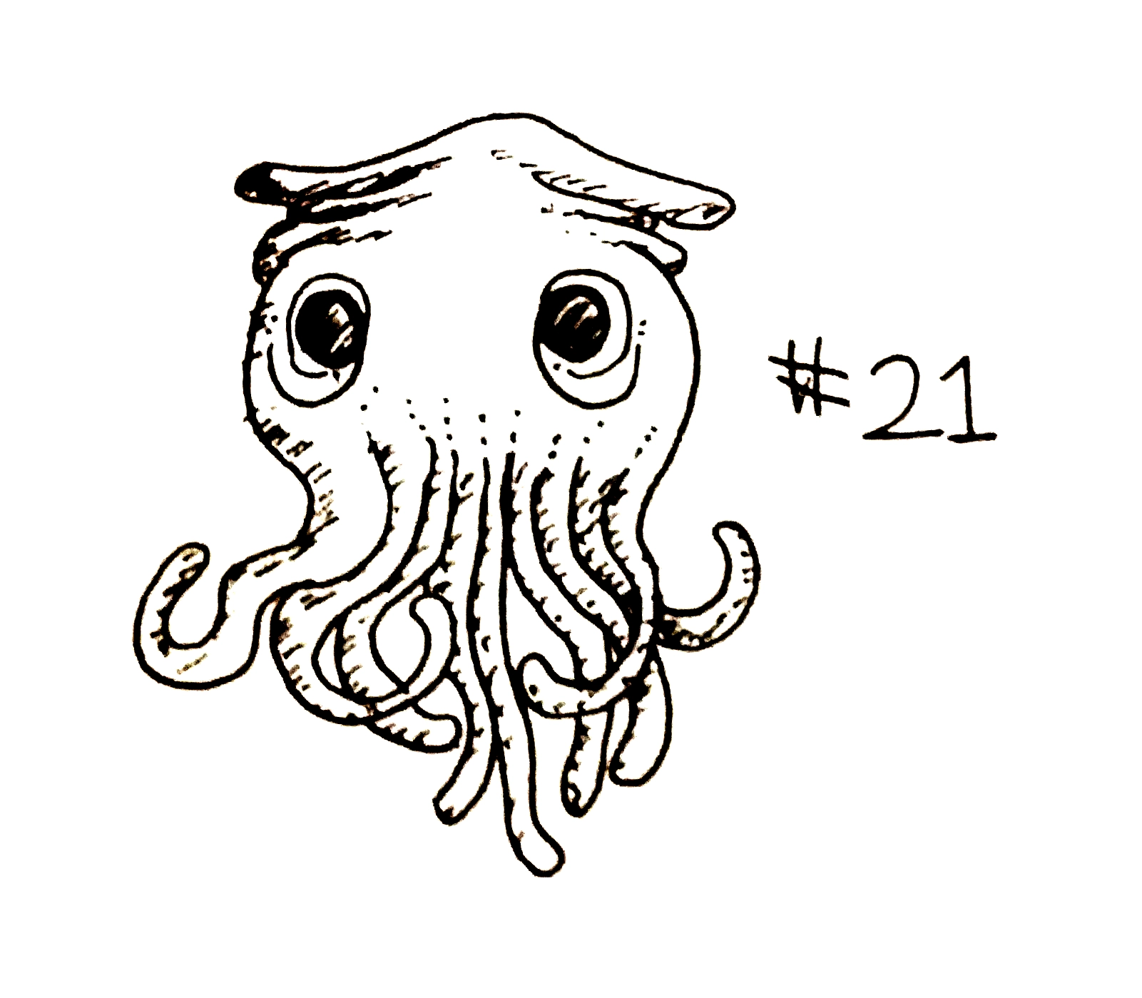 drawing of a small tentacled creature