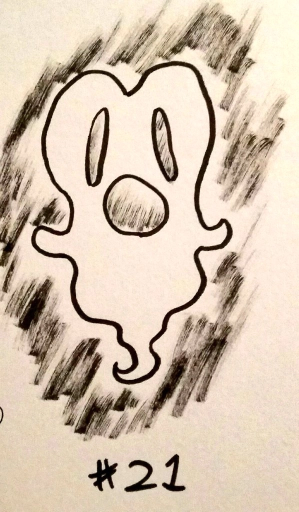 drawing of a simple cartoon ghost