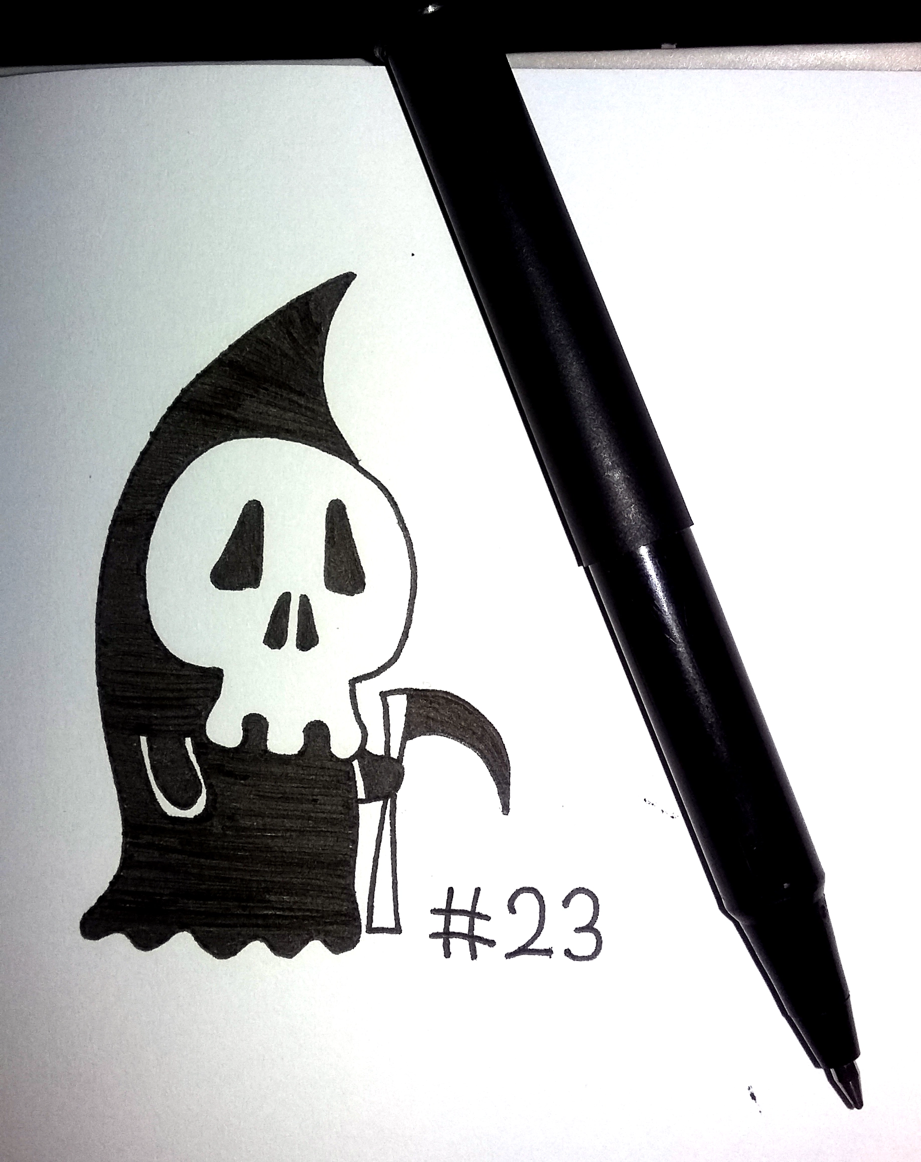 drawing of a cartoon grim reaper