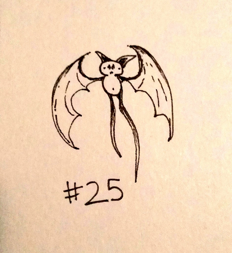 drawing of a bat with very long legs