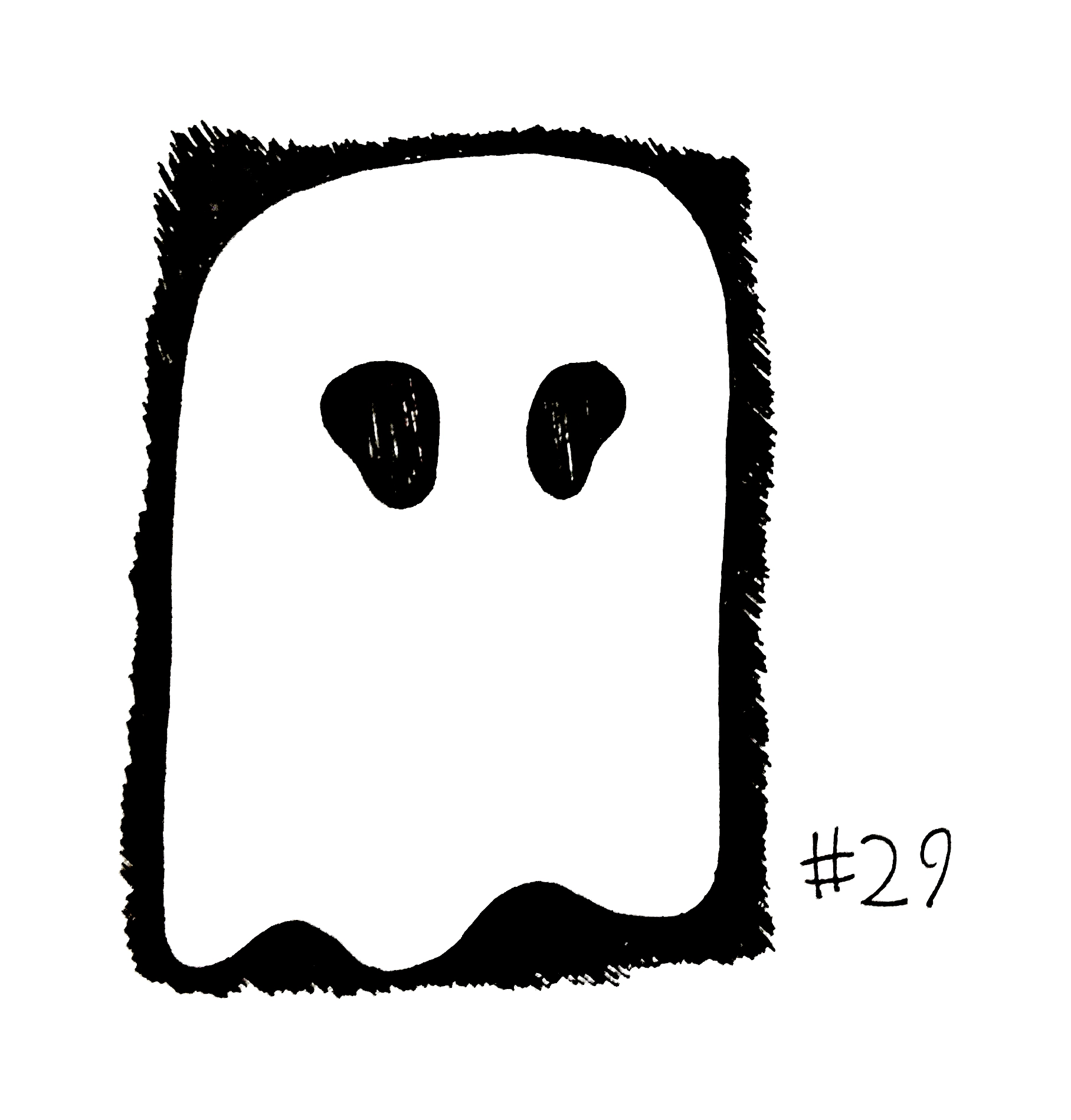 drawing of a cartoon ghost