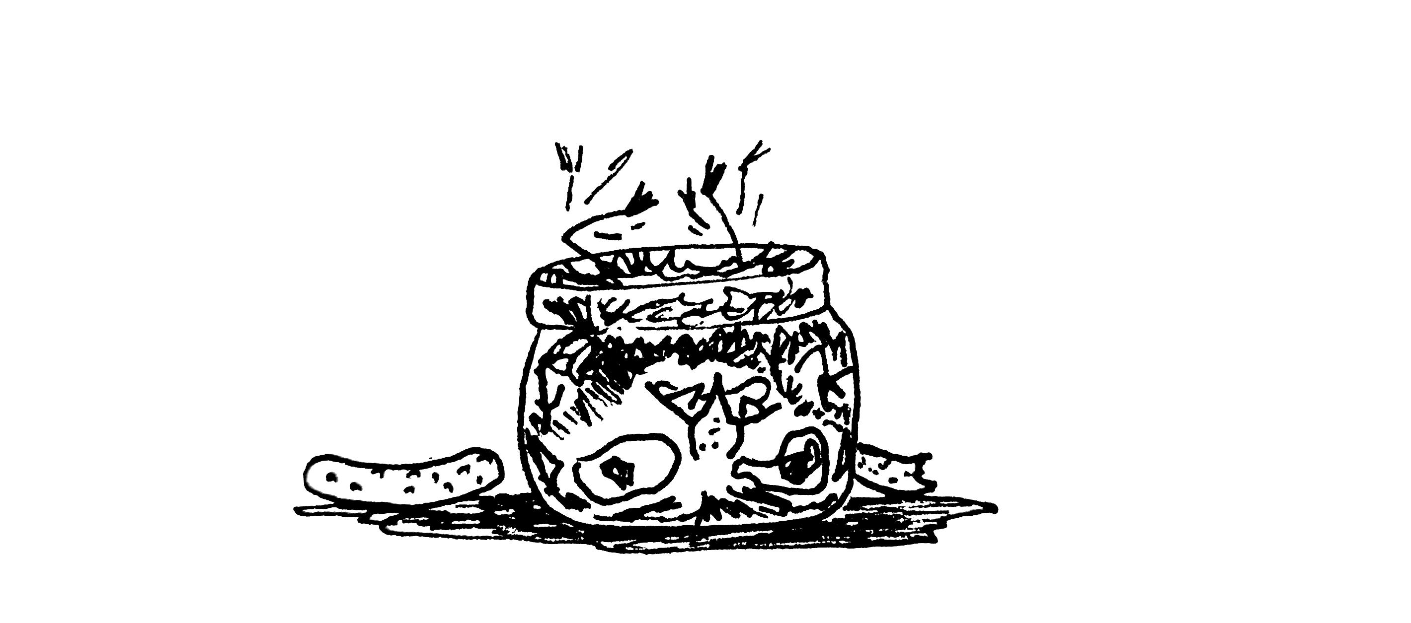 a little furry goblin stuck head-first in a pickle jar with its legs flailing