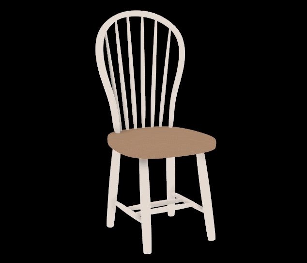 simple 3D model of a classic kitchen chair