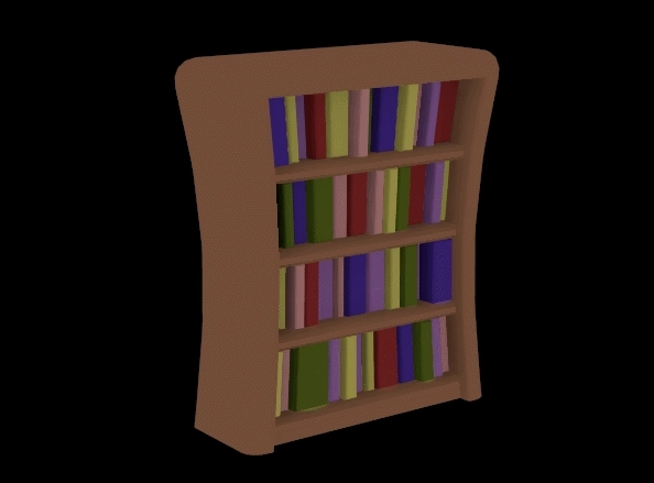 simple 3D model of a bookshelf