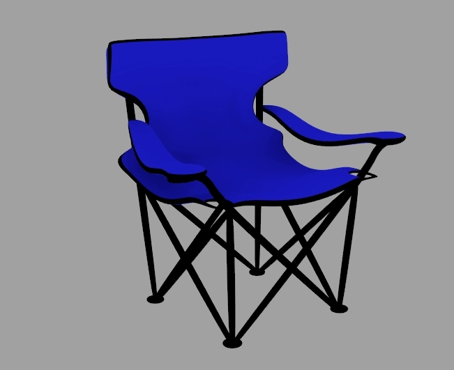 simple 3D model of a collapsible lawn chair
