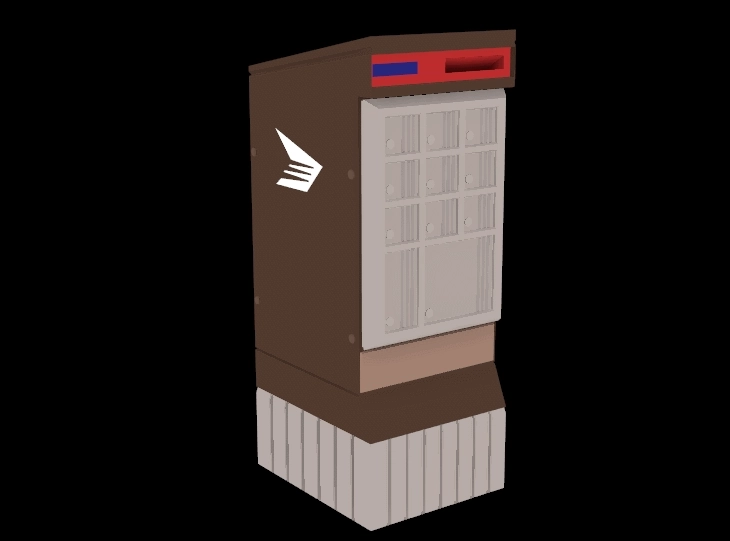 simple 3D model of a Canada Post-style mailbox